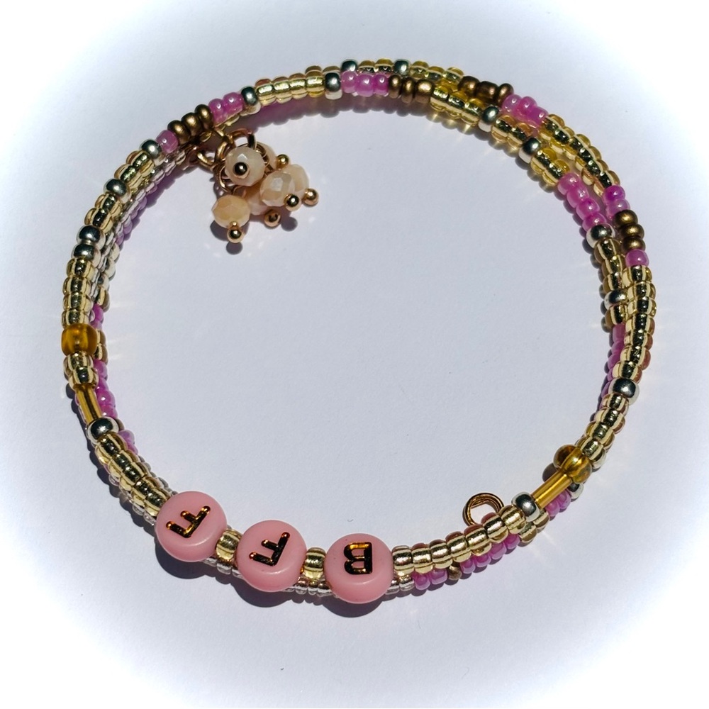 🆕💖BFF Cutecore Friendship Bracelet | Handmade Seed Bead & Letters Wire Wrap Cuff